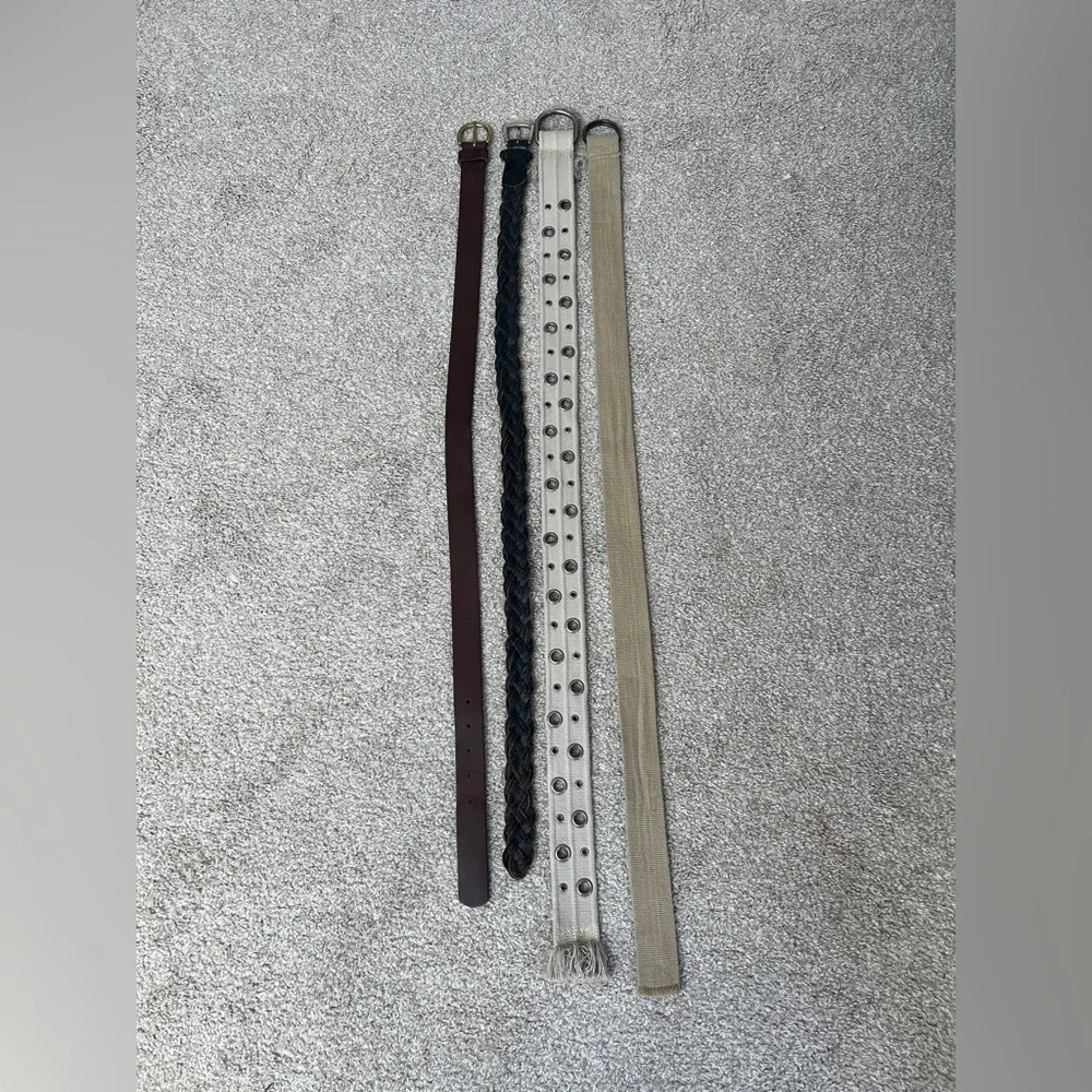 New York & Company and Target Leather Four Assorted Brown Black Cream Tan Belts